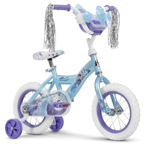 Huffy Disney Frozen 2 12" Girls' Bike, Ideal for Ages 3-5 Years Old, Removable Training Wheels, Whimsical Wintry Graphics, Sturdy and Durable, Doll Carrier, Shimmering Streamers, Adjustable Comfort | Amazon (US)