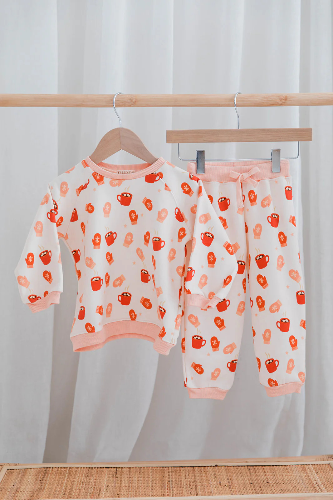 Baby & Toddler Winter Sweat Set | Hot Chocolate & Gloves Print | Ollie's Day