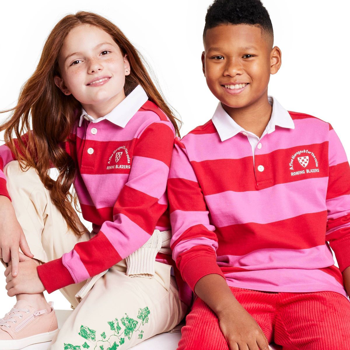 Kids' Crest Logo Stripe Collared Long Sleeve Rugby Shirt - Rowing Blazers x Target | Target