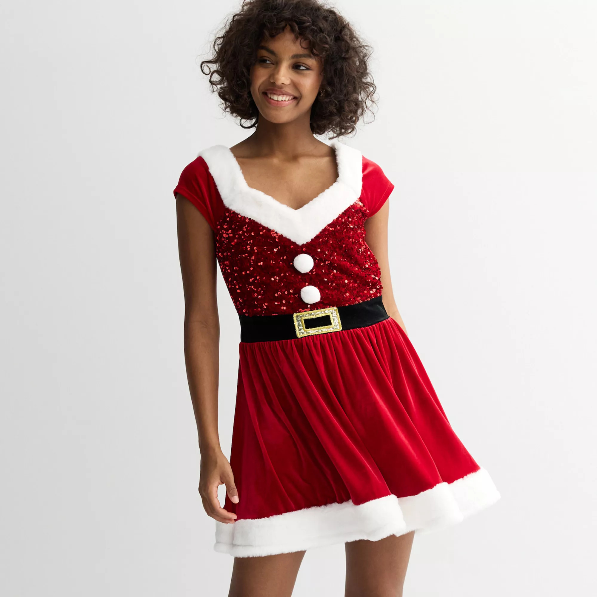 Women's Born Famous Short Sleeve Santa Sweater Dress | Kohl's