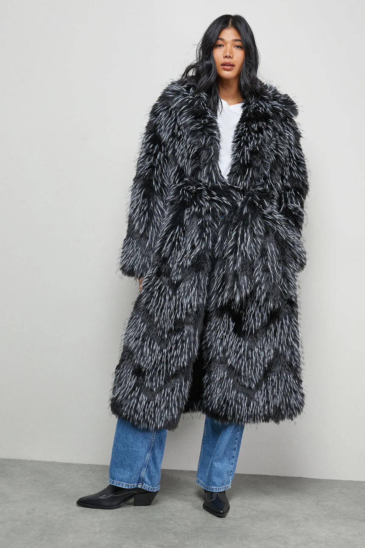 Faux Fur Two Tone Coat | Nasty Gal US