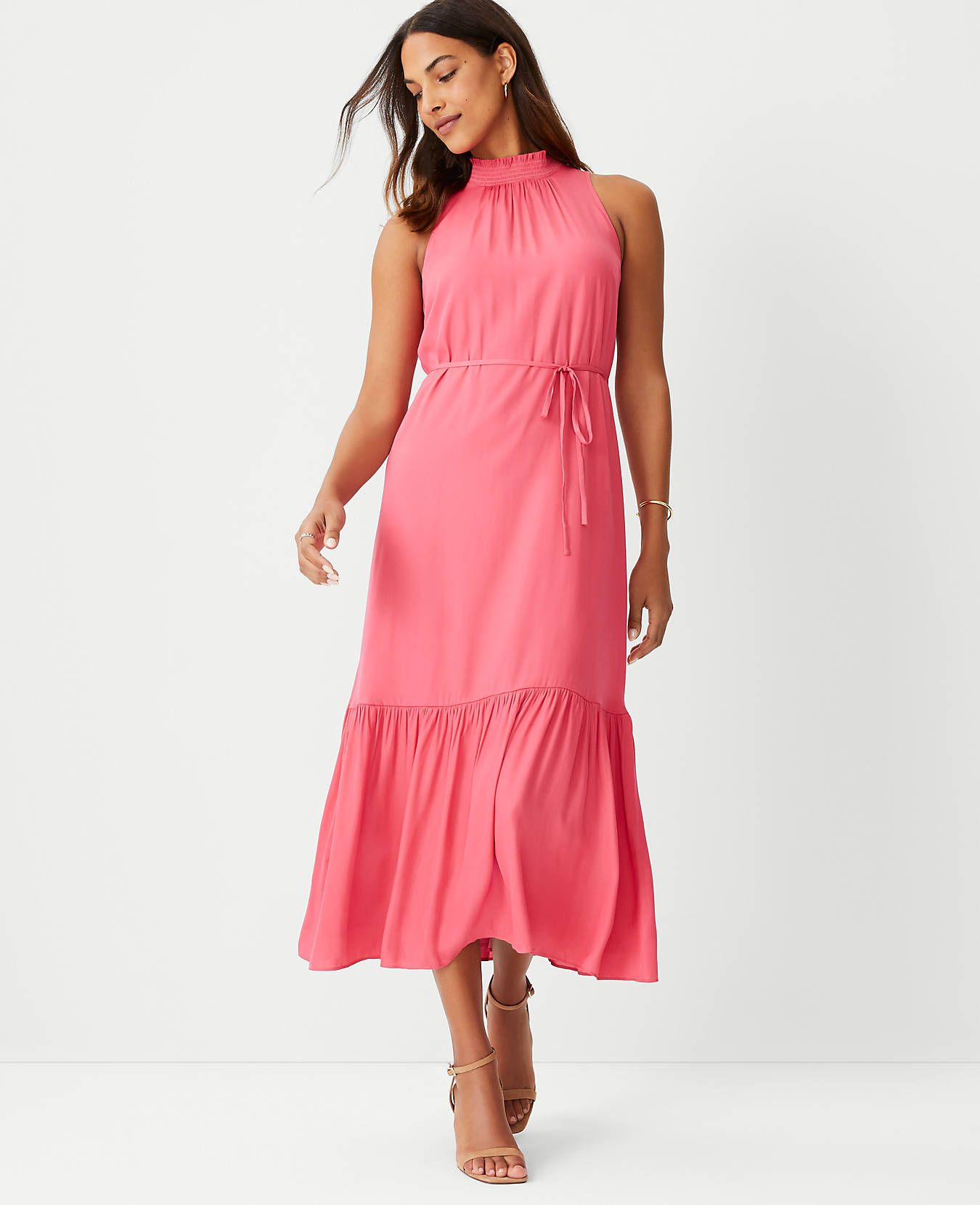 Smocked Neck Maxi Dress | Ann Taylor (US)