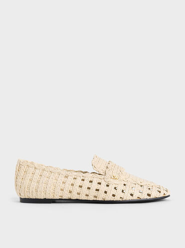 Raffia Woven Loafers
 - White | Charles & Keith UK
