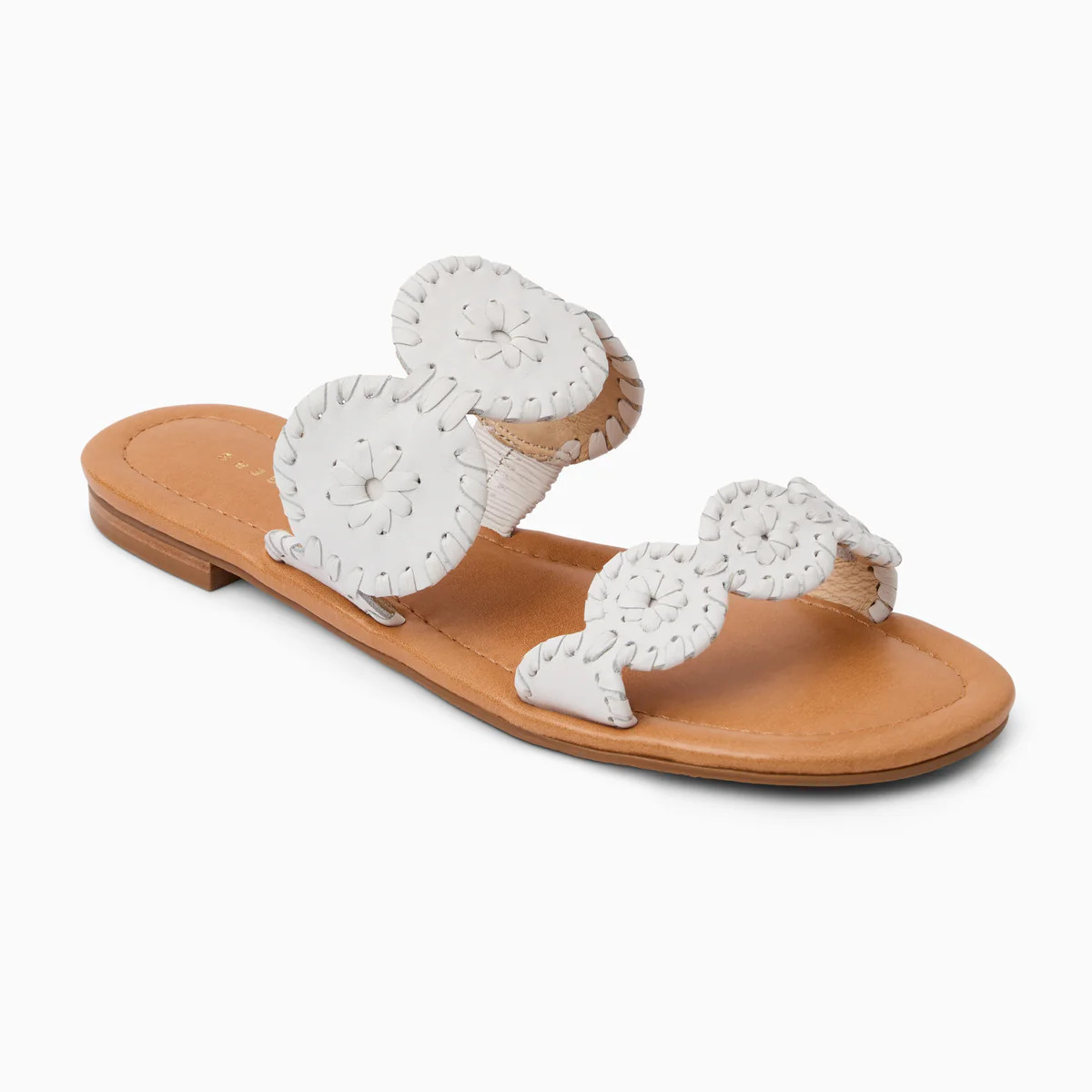 Lauren II Flat Sandal - White | Jack Rogers