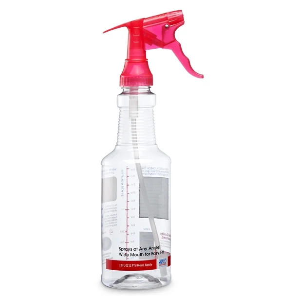 Great Value Wide Mouth All-Angle Empty Spray Bottle, 32 fl oz - Walmart.com | Walmart (US)