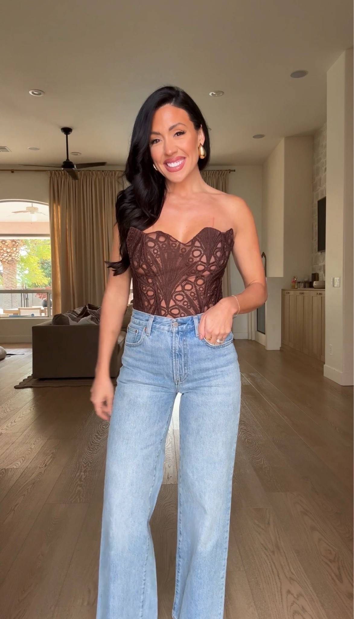 Amazon outfit inspo
Brown corset top size small 
@Aritzia denim size 25

#LTKootd #LTKgrwm #LTKSeasonal