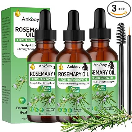 3 Pack Rosemary Oil for Hair Growth,Rosemary Hair Growth Oil,Strengthening Oil for Dry Damaged Ha... | Amazon (US)