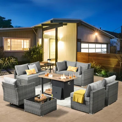 Aliva 7 - Person Outdoor Seating Group with Cushions | Wayfair North America