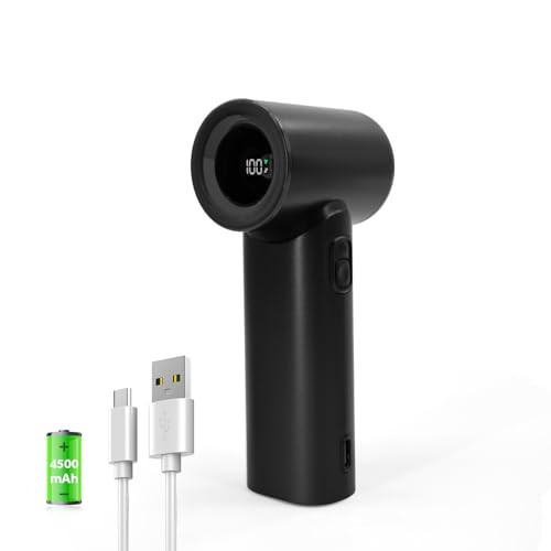 Portable Handheld Turbo Fan, 5 Gear Wind, LED Display, 4500mAh USB Rechargeable Hand Held Personal Fan, 15H Max Cooling Time, Suitable for Travel/Camping/Outdoor/Music Festival Summer Pocket Mini Fans | Amazon (US)