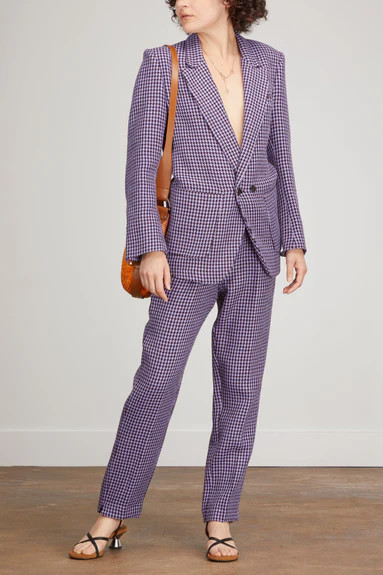 Pied De Poule Double Breasted Jacket in Orquidea | Hampden Clothing