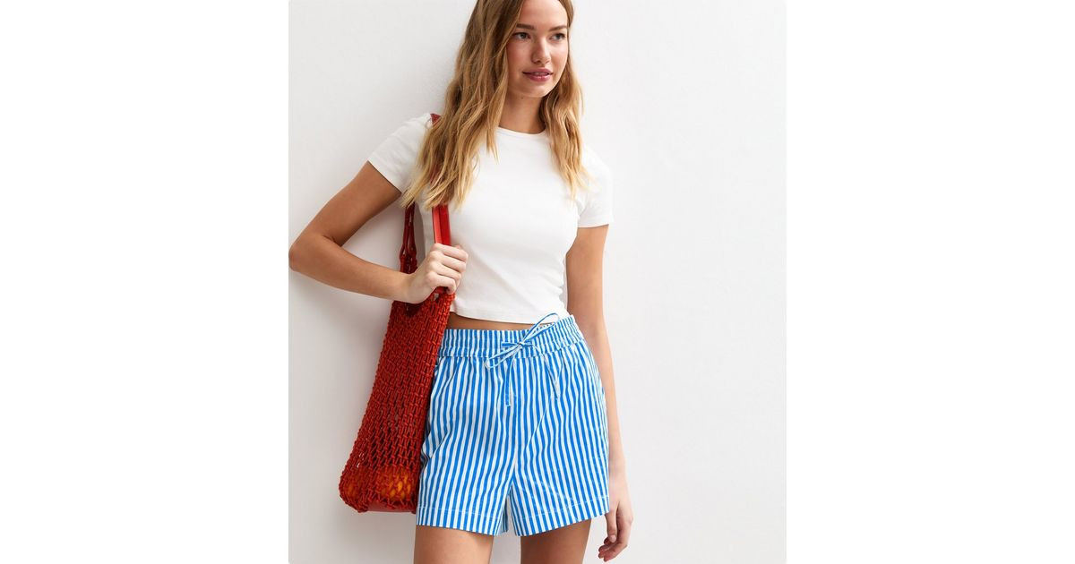 Bright Blue Striped Poplin Shorts
						
						Add to Saved Items
						Remove from Saved Items | New Look (UK)