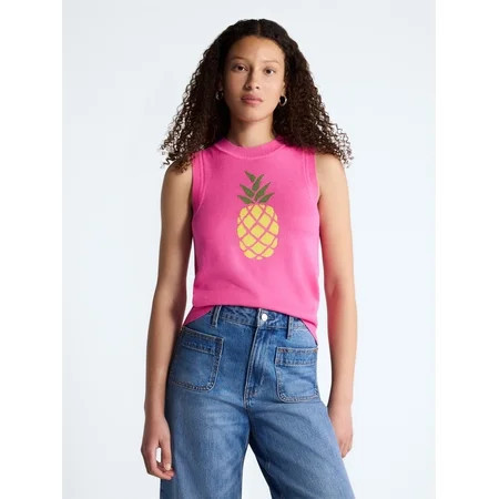 Free Assembly Women s and Women s Plus Graphic Sweater Shell  Sizes XS-4X | Walmart (US)