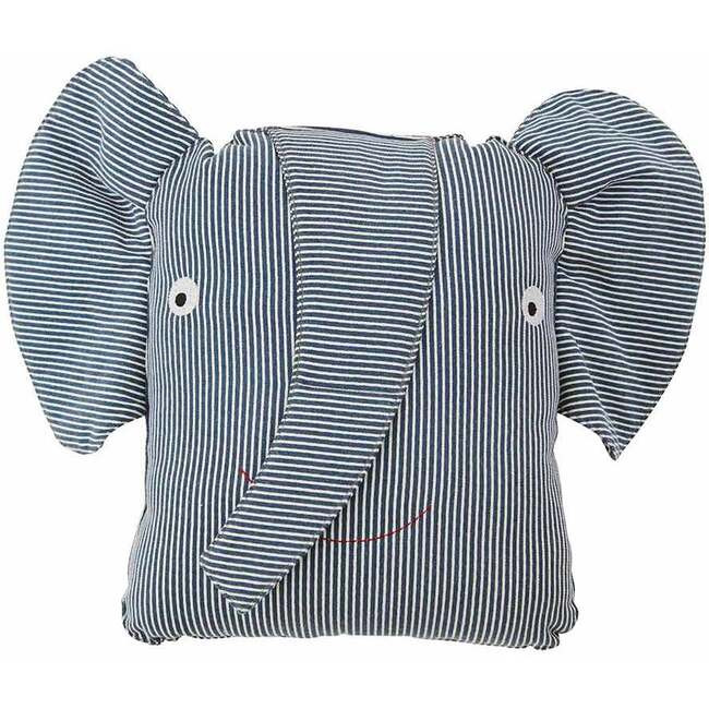Erik Elephant Denim Cushion, Blue - Kids Toys | Oyoy from Maisonette | Maisonette