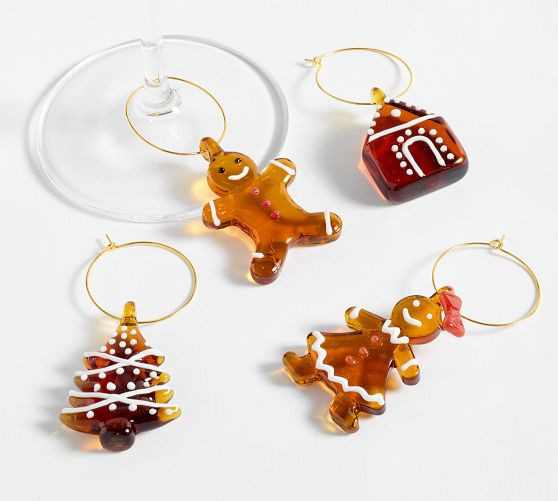 Gingerbread Icon Wine Charms - Mixed Set of 4 | Pottery Barn (US)