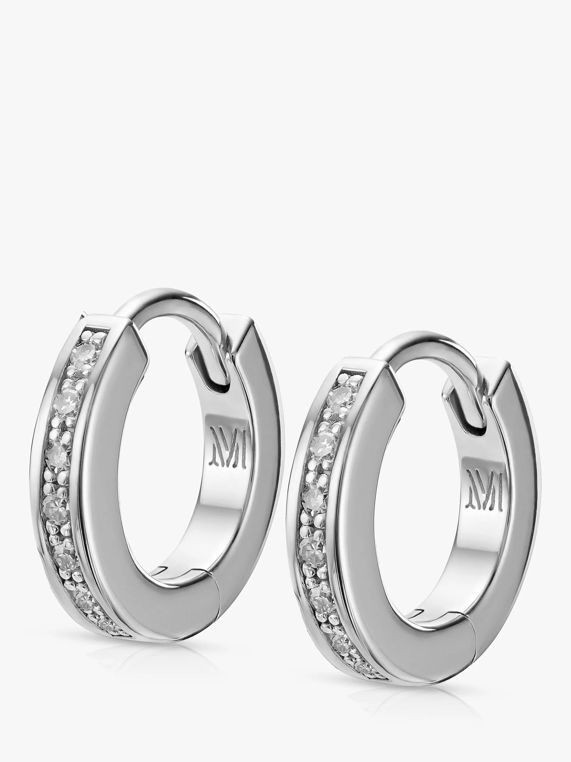 Monica Vinader Skinny Diamond Huggie Hoop Earrings | John Lewis (UK)