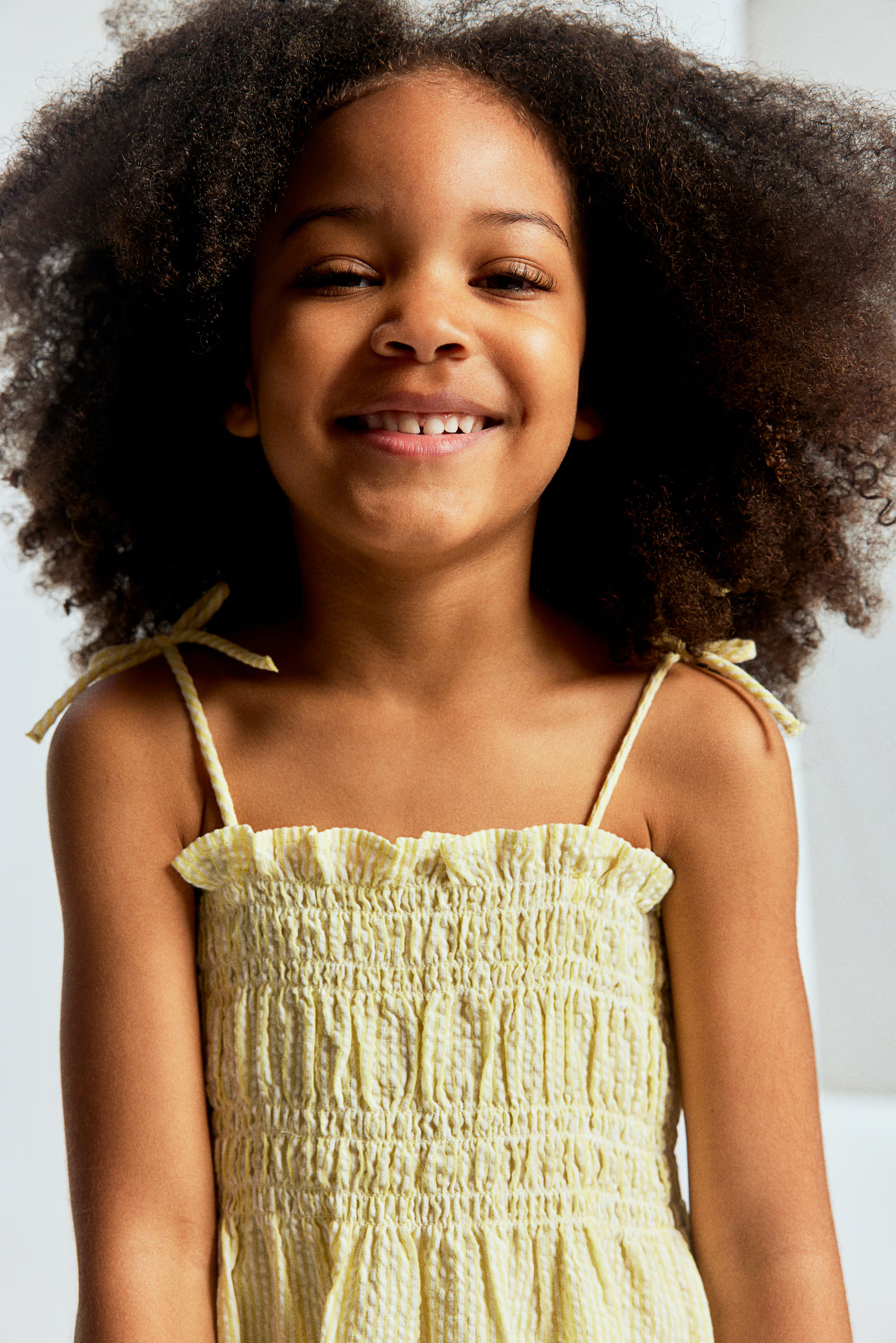 Smocked-top Dress - Light yellow - Kids | H&M US | H&M (US + CA)