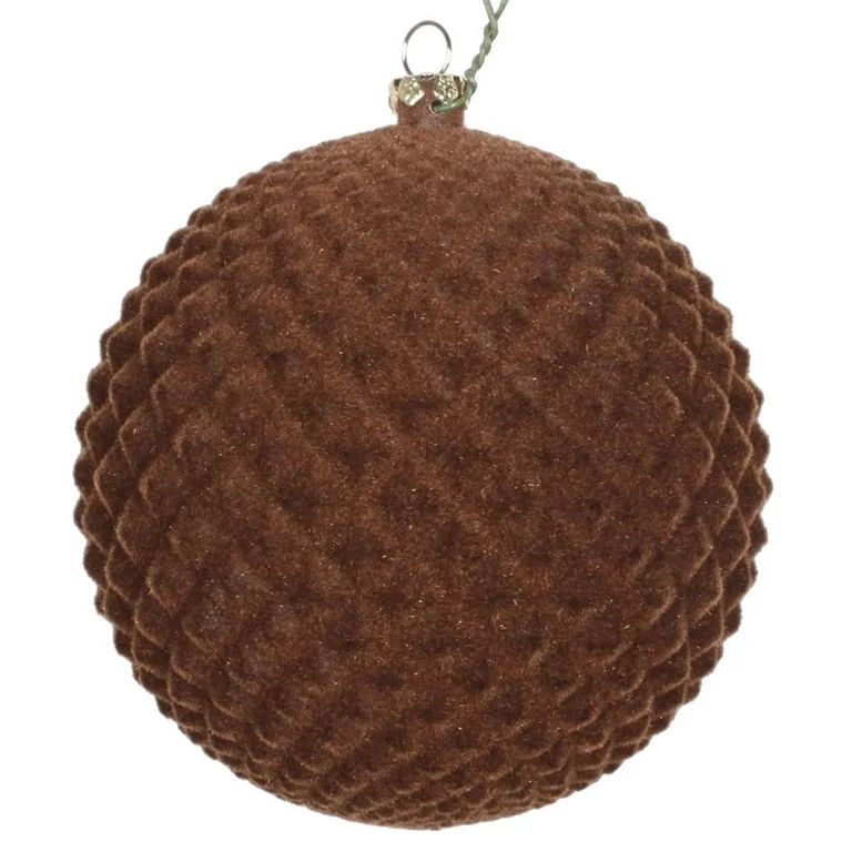 4" Chocolate Flocked Durian Orn 3/Bag | Walmart (US)