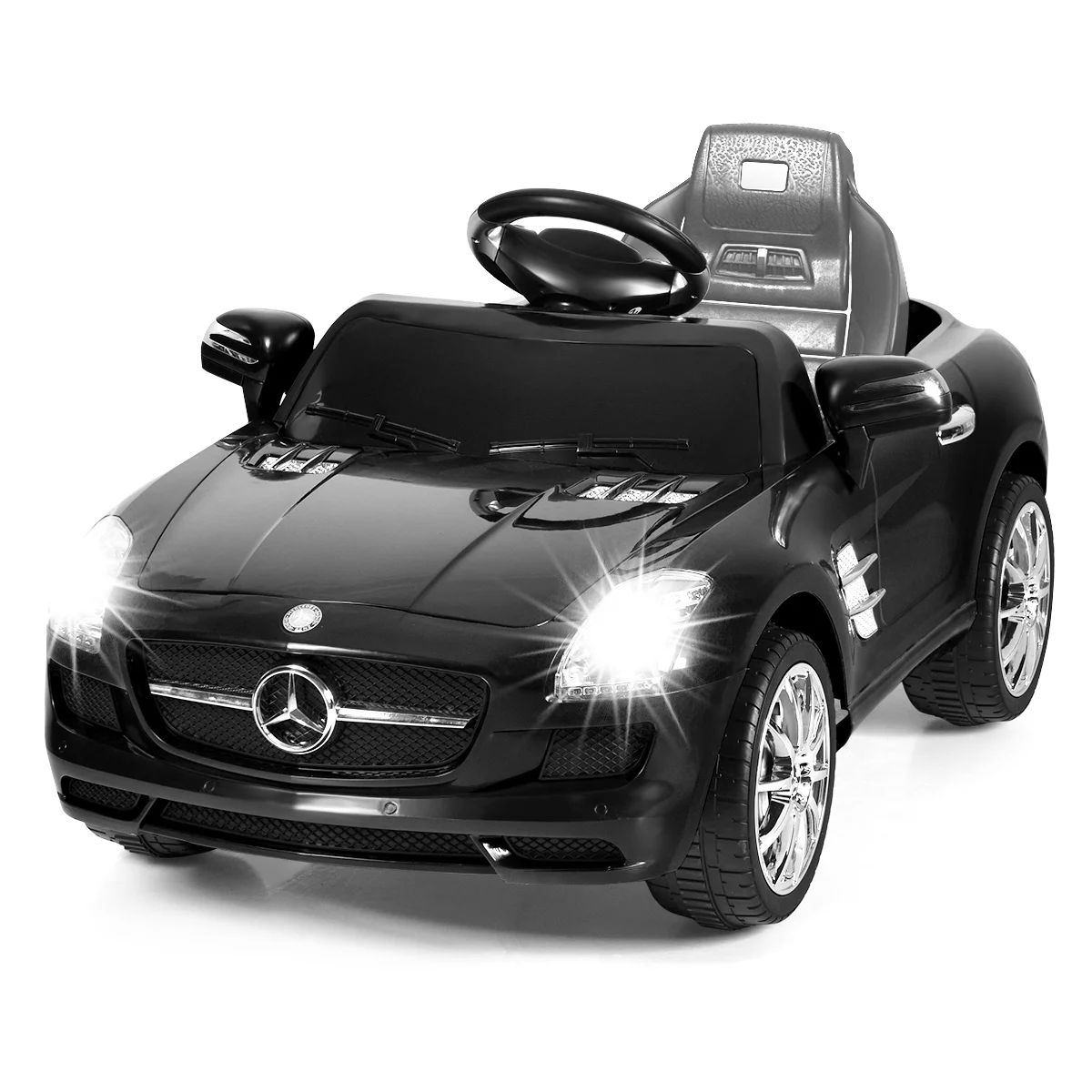 Mercedes Benz SLS R/C Mp3 Kids Ride On Car Electric Battery Toy Black - Walmart.com | Walmart (US)