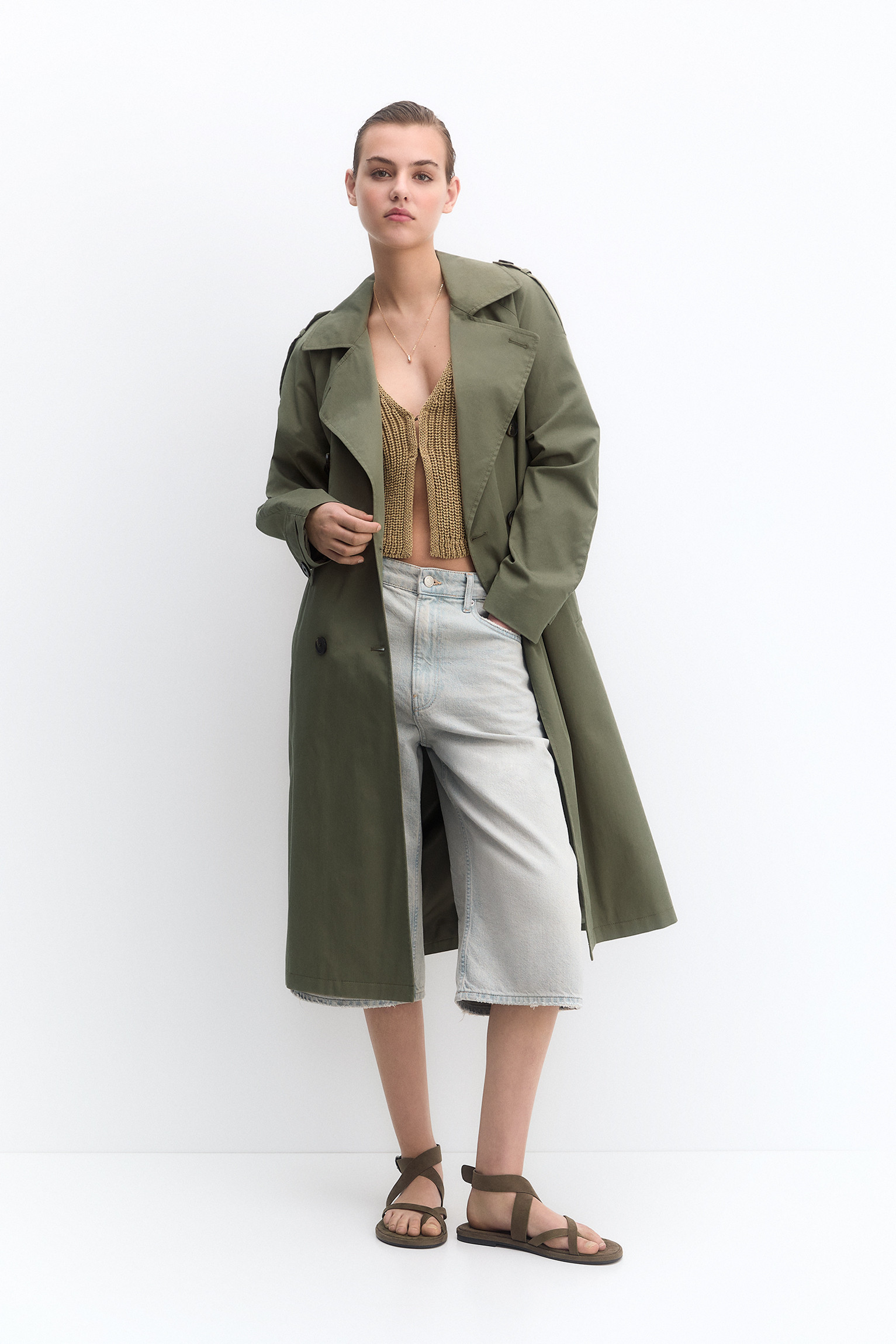 Belted trench coat | PULL and BEAR UK