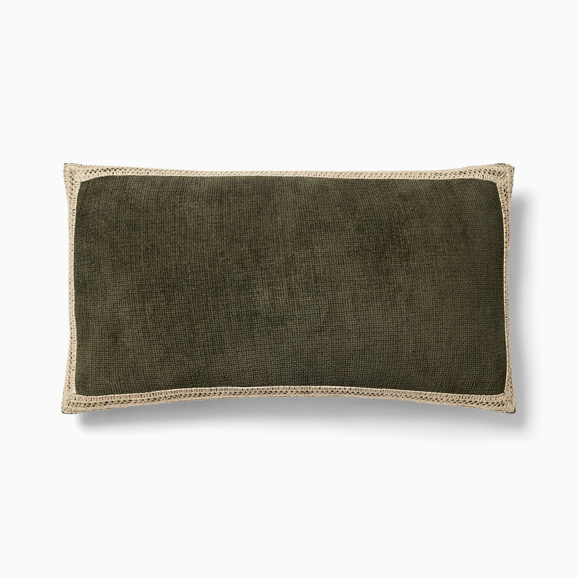Pierce & Ward Chenille Bordered Lumbar Pillow Cover | West Elm (US)