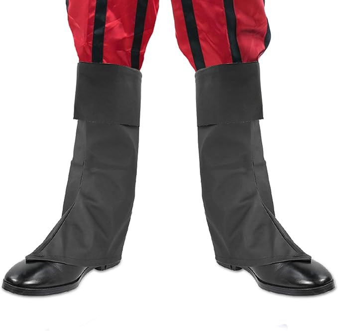Skeleteen Faux Leather Costume Boots - Knee High Over the Shoe Black Pirate Boots Accessories for... | Amazon (US)