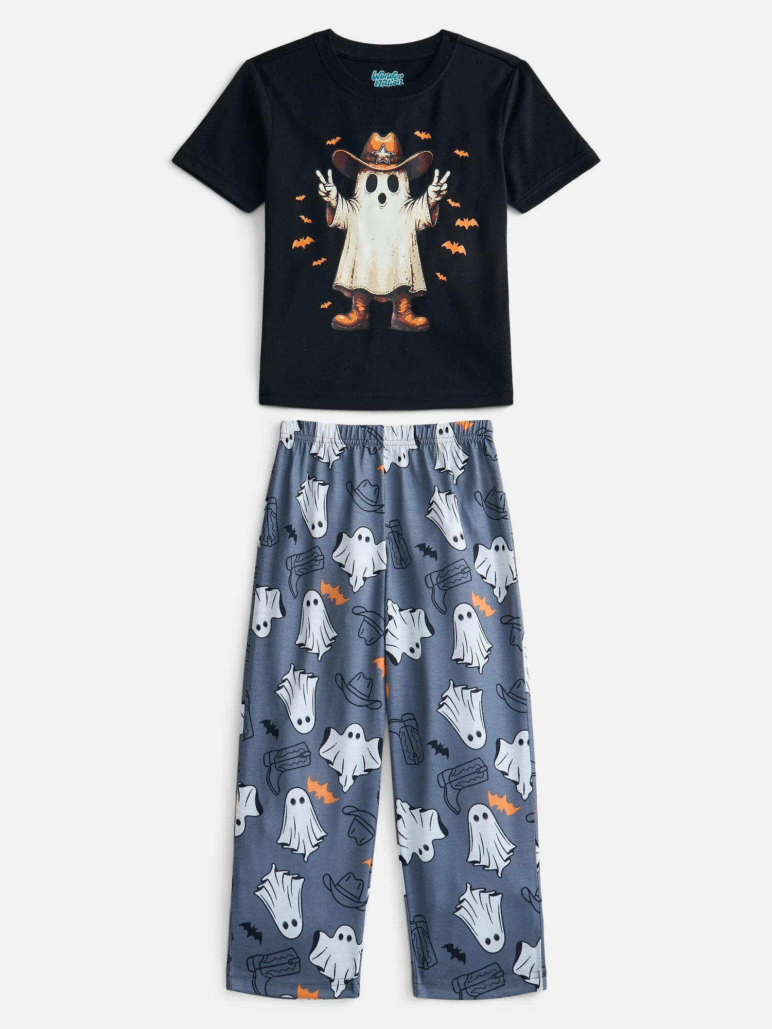 Wonder Nation Boys Short Sleeve Graphic Tee and Wide Leg Pants Sleep Set, 2-Piece, Sizes 4-18 | Walmart (US)