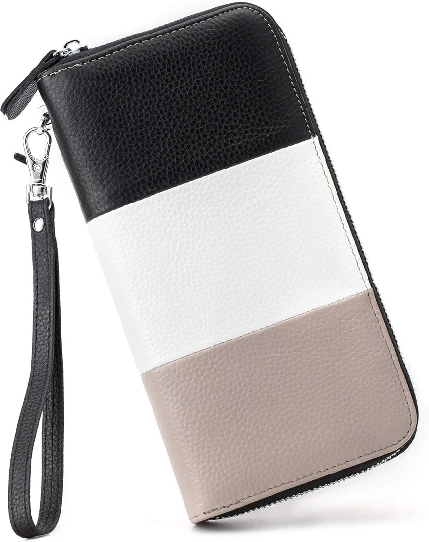 Womens Wallet RFID Blocking Genuine Leather Multi Credit Card Large Capacity Zip Around Clutch Tr... | Amazon (US)