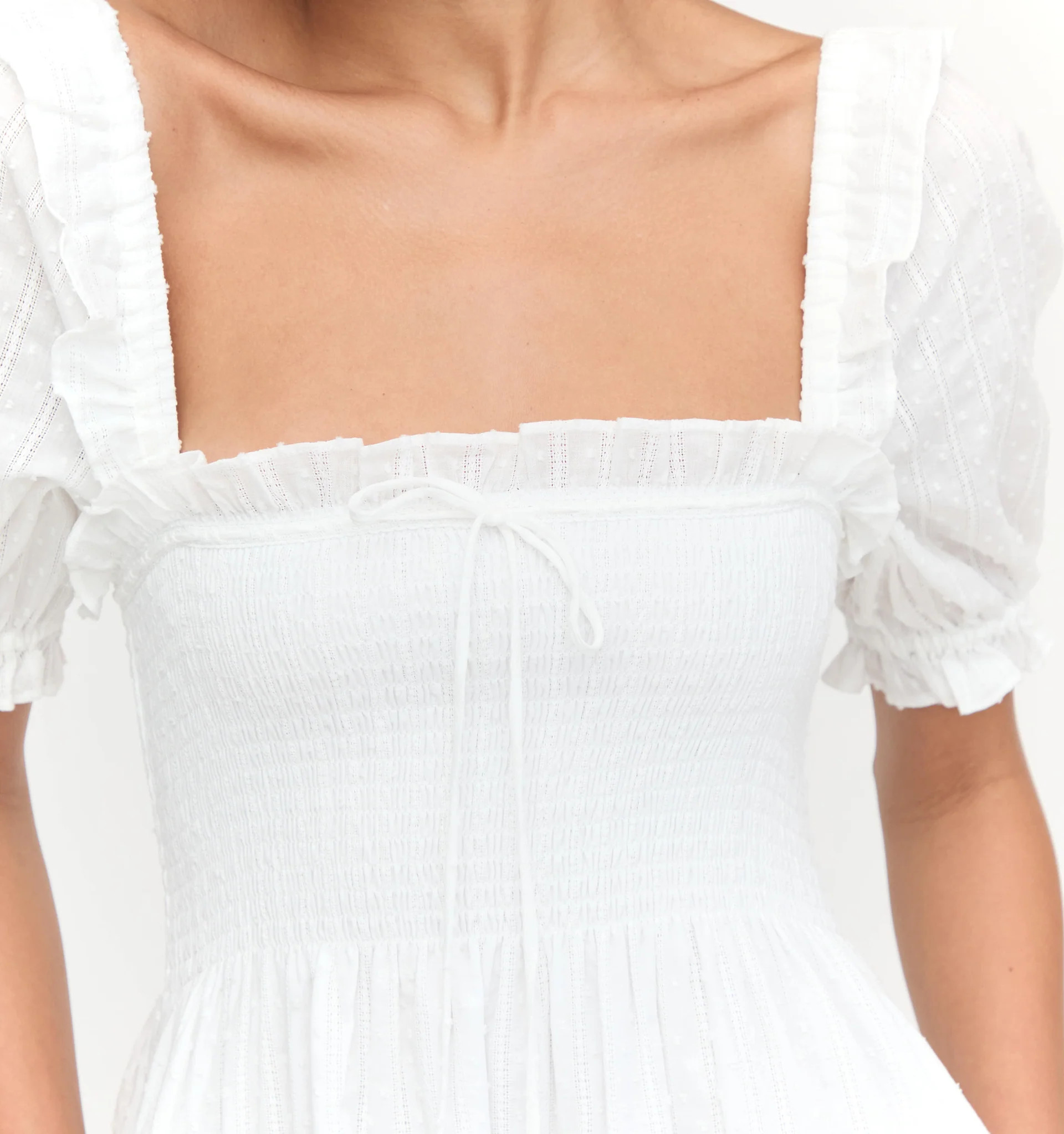 White Linear Swiss Dot | Hill House Home US