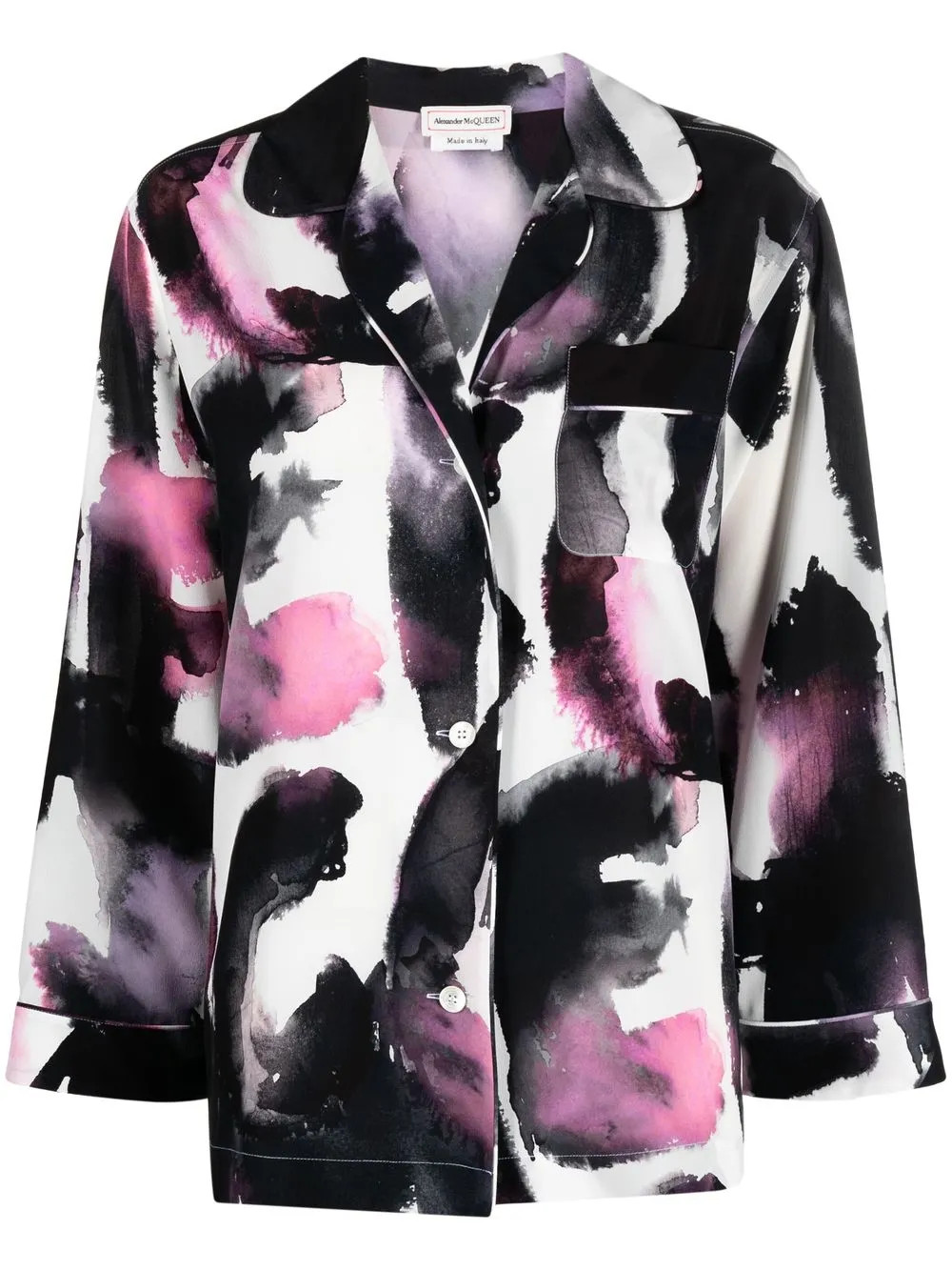 abstract-print silk shirt | Farfetch Global