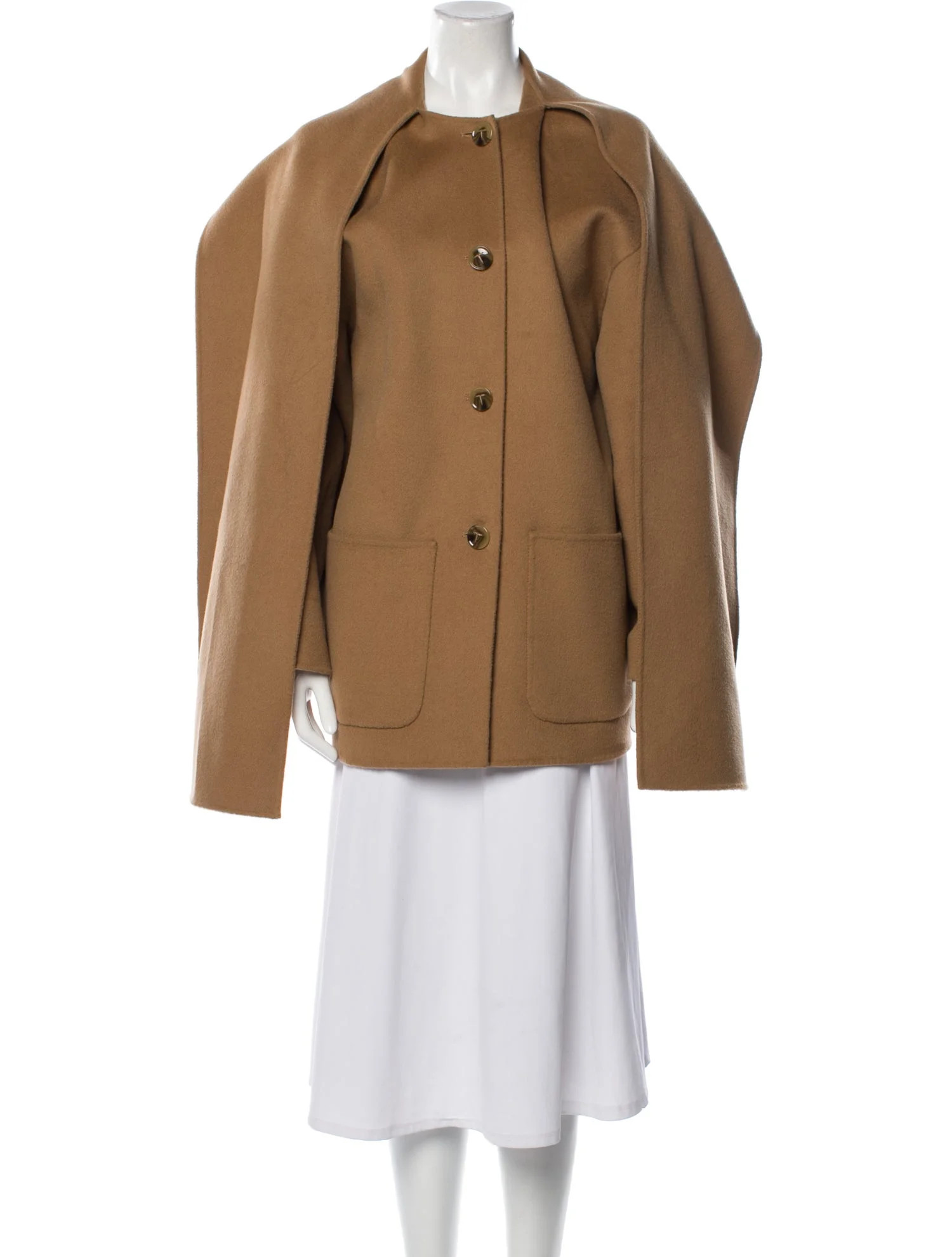 Double Scarf Wool Coat | The RealReal