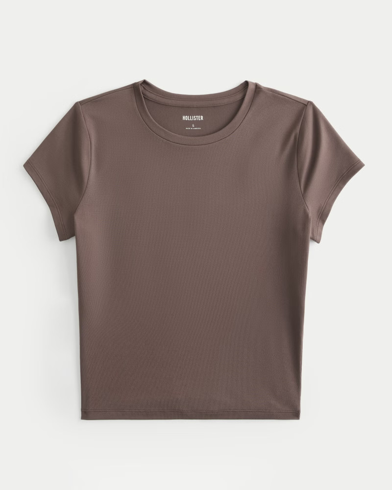 Seamless Fabric Longline Crew Baby Tee | Hollister (US)