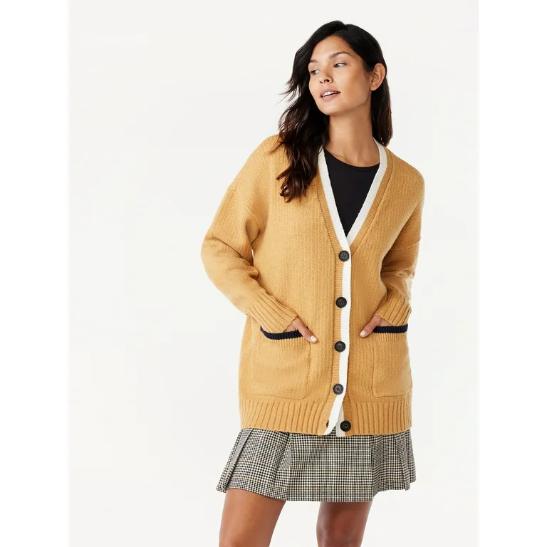 Free Assembly Women's Grandpa Cardigan Sweater, Midweight, Sizes XS-XXL - Walmart.com | Walmart (US)