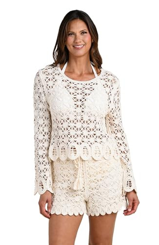 La Blanca Women's Long Sleeve Top with Crochet Edge | Amazon (US)