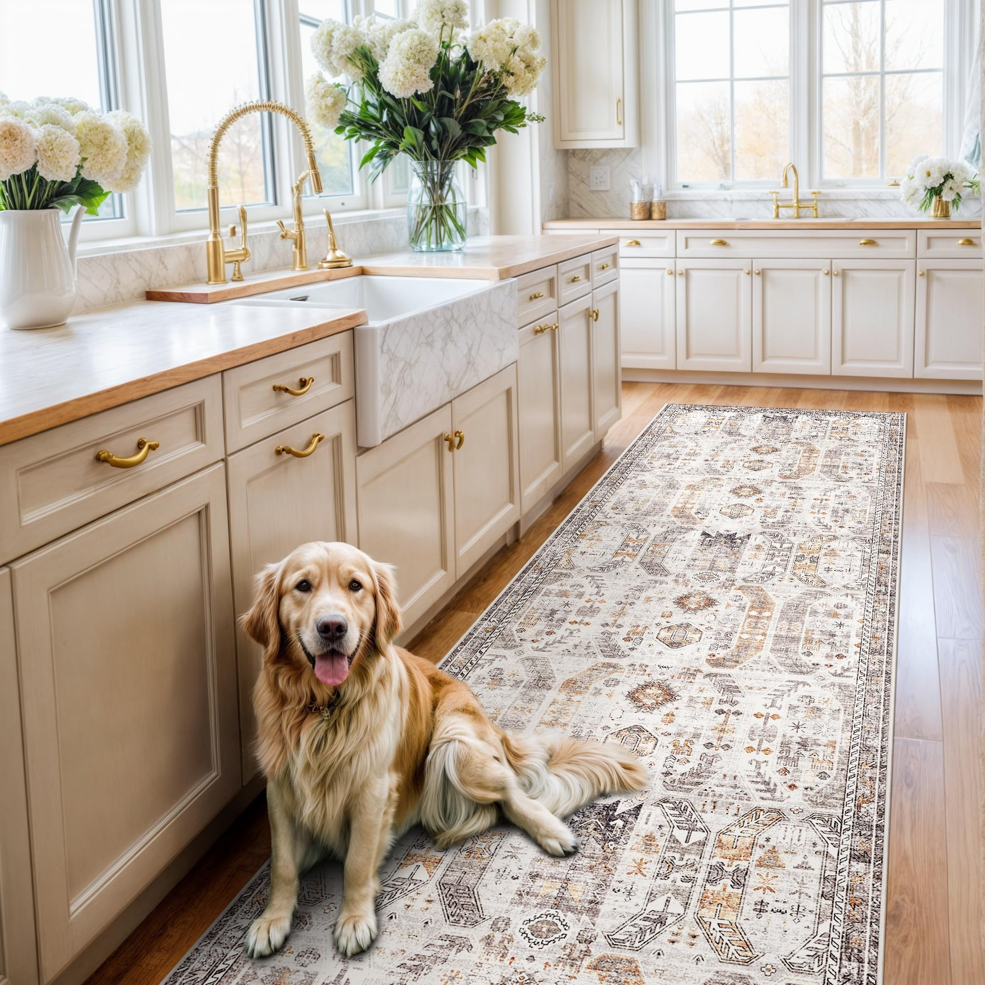 Madane Hallway Rug 3x10, Kitchen Rugs Washable Entryway Rug Vintage Kitchen Runners Non Slip Indo... | Amazon (US)