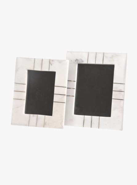 Marble Brass Inlay Photo Frame (Opal White, 4X6) | Amazon (US)