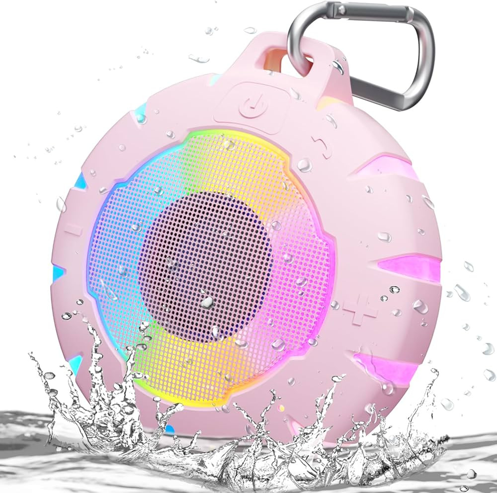 HEYSONG Waterproof Bluetooth Speaker, Shower Speaker with HD Sound, LED Light, Floating, Lightwei... | Amazon (US)
