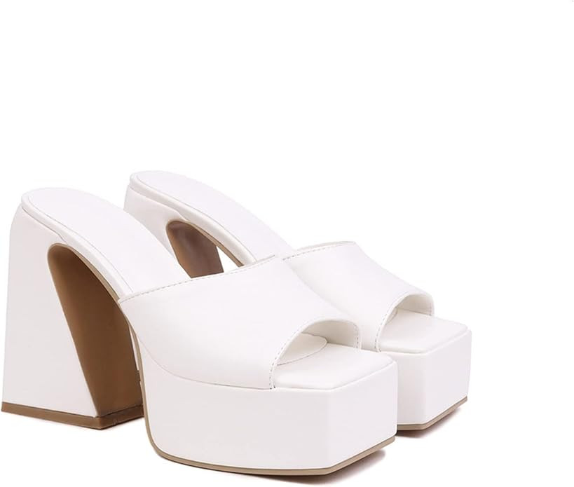 Women Heels Sandals Chunky Ankle Strap High Heel for Women's Strappy Sandals Pumps Low Heels Open... | Amazon (US)