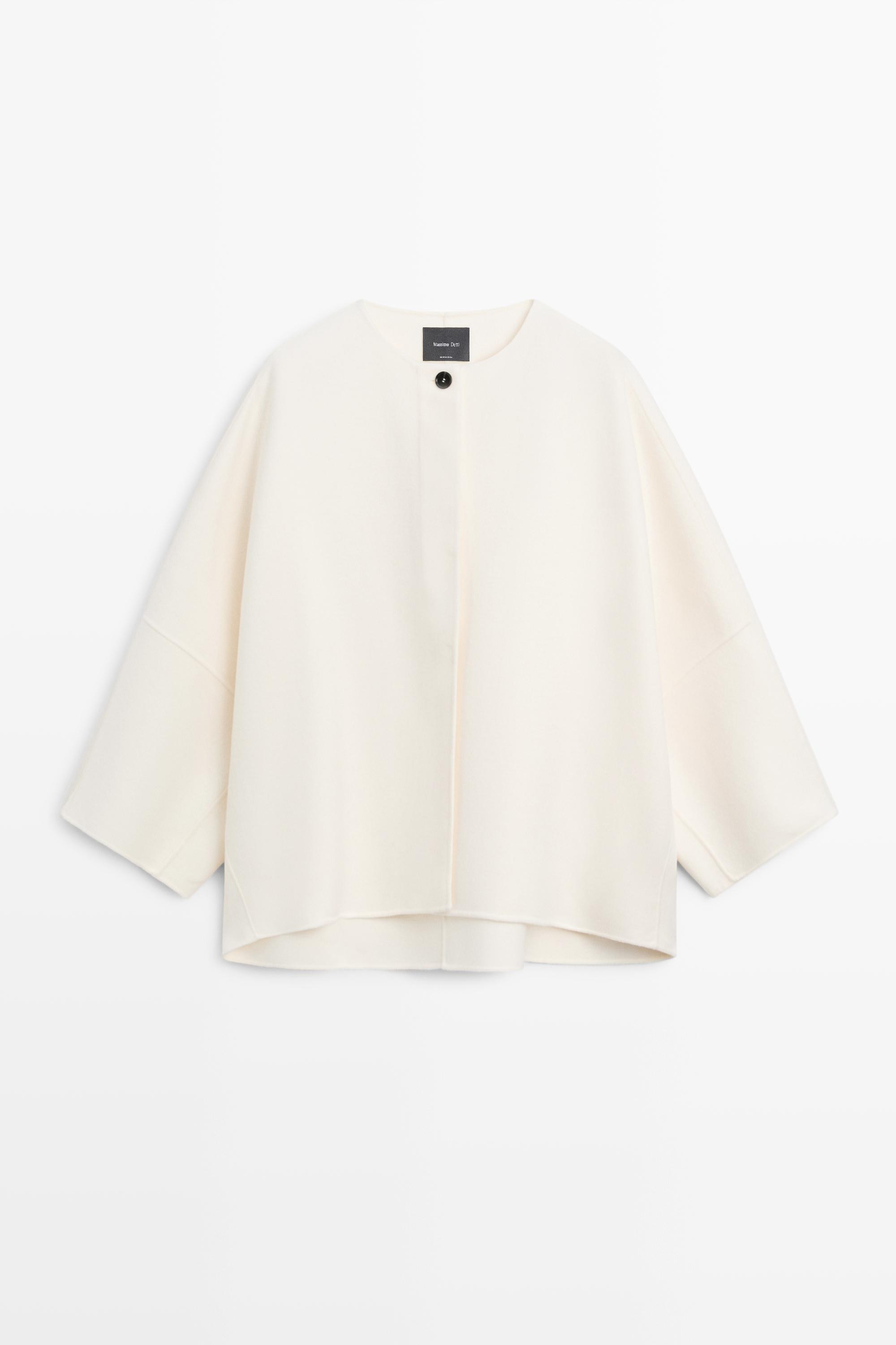 Voluminous wool blend cape jacket | Massimo Dutti UK