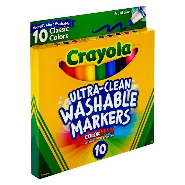 Crayola 10ct Washable Broad Line Markers - Classic Colors | Target