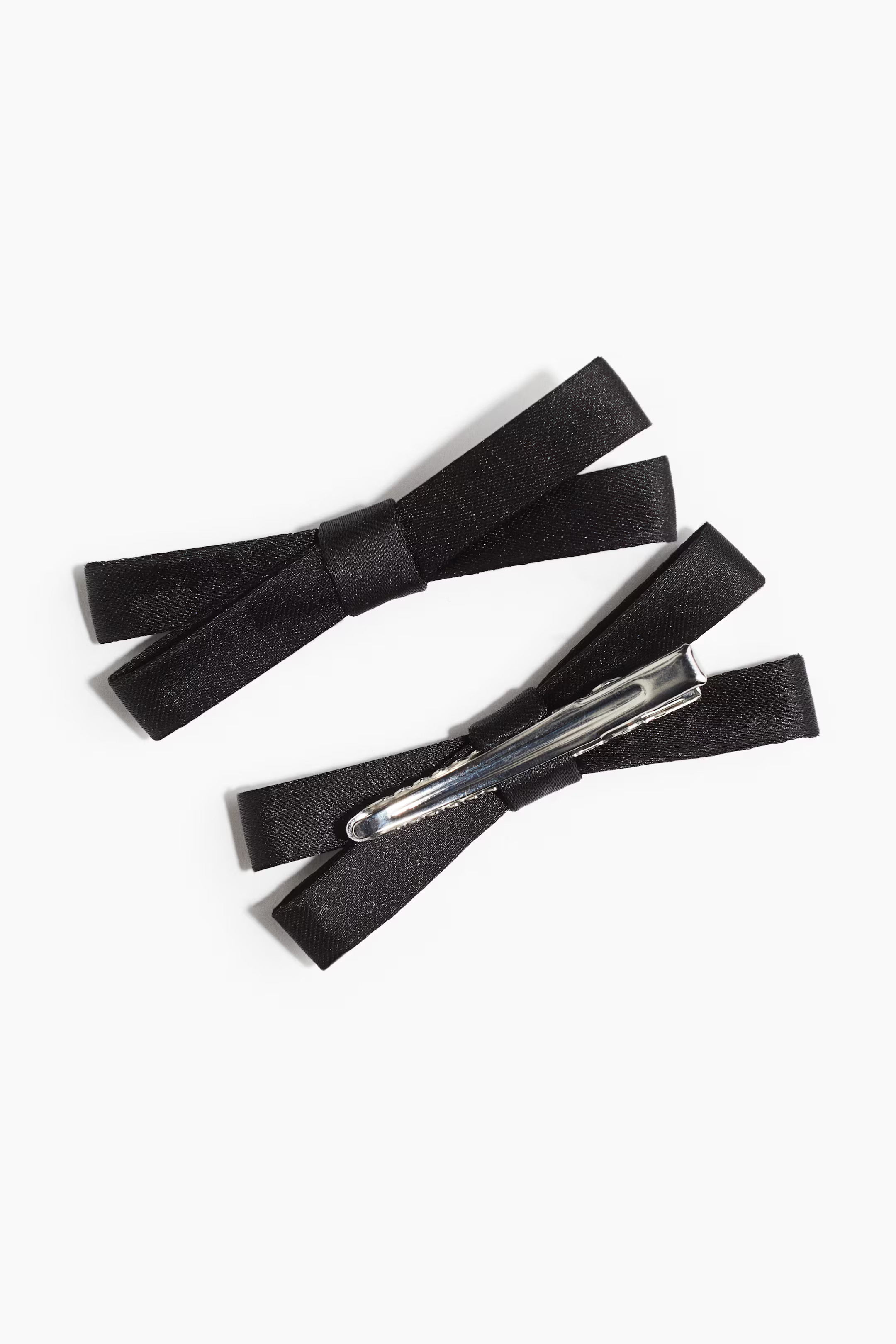 2-Pack Bow Hair Clips - Black - Ladies | H&M US | H&M (US + CA)