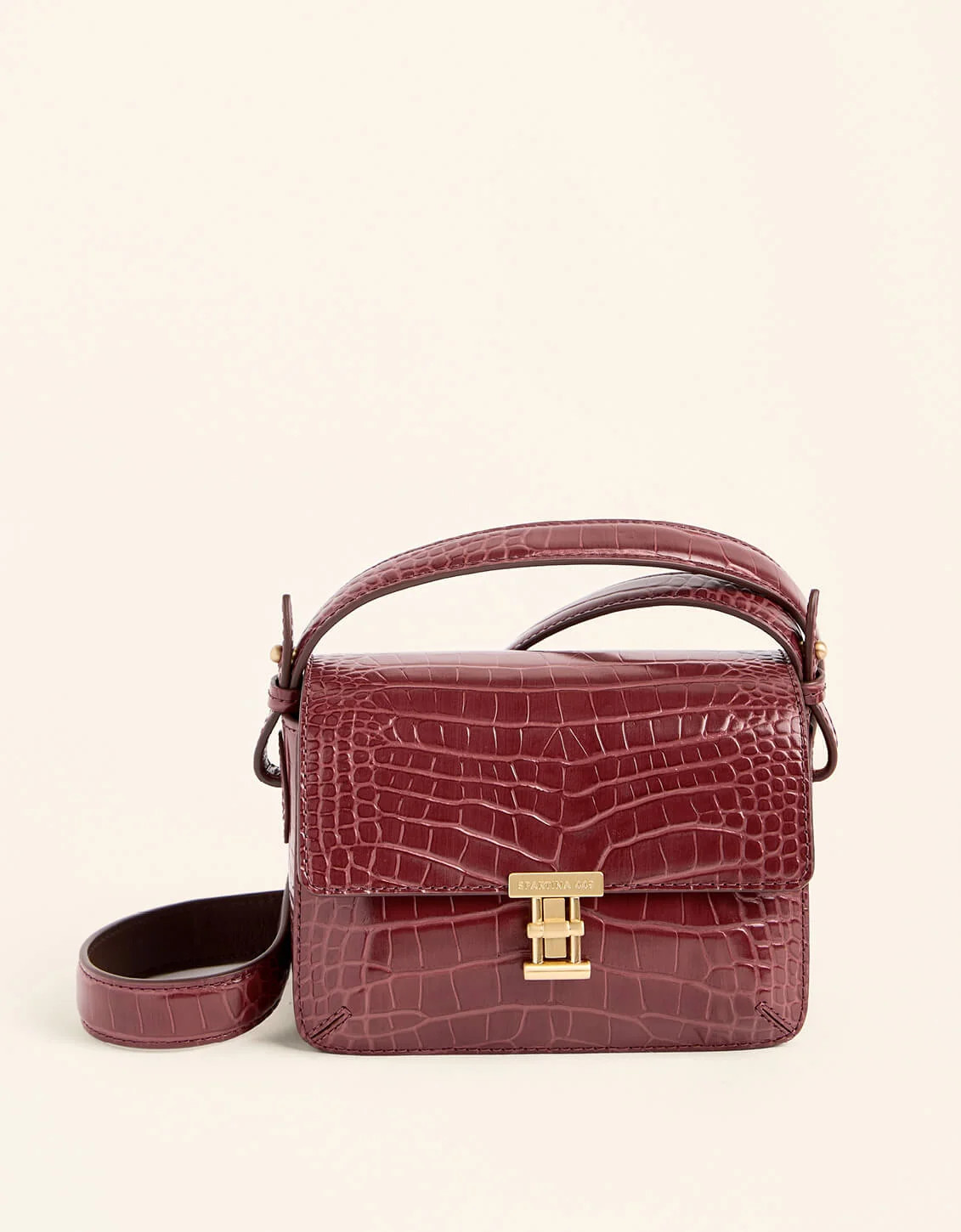 Siren Olivia Phone Leather Crossbody Bordeaux Croc | Spartina 449