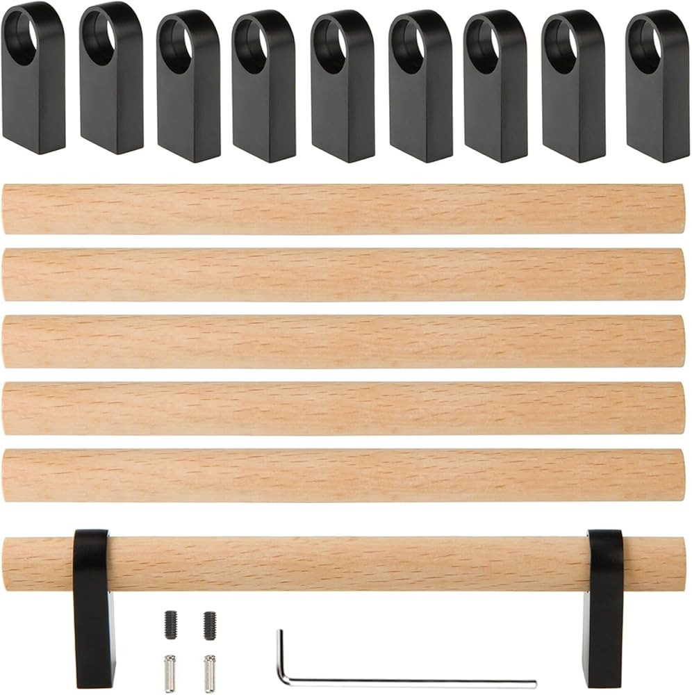 Pack of 6 Adjustable Wood Cabinet Hardware Handles,Unfinished DIY Pulls,Adjustable Furniture Ward... | Amazon (US)