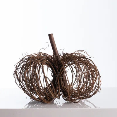 Natural Grapevine Twig Pumpkin Halloween Front Porch Fall Decorative Accent | Wayfair North America