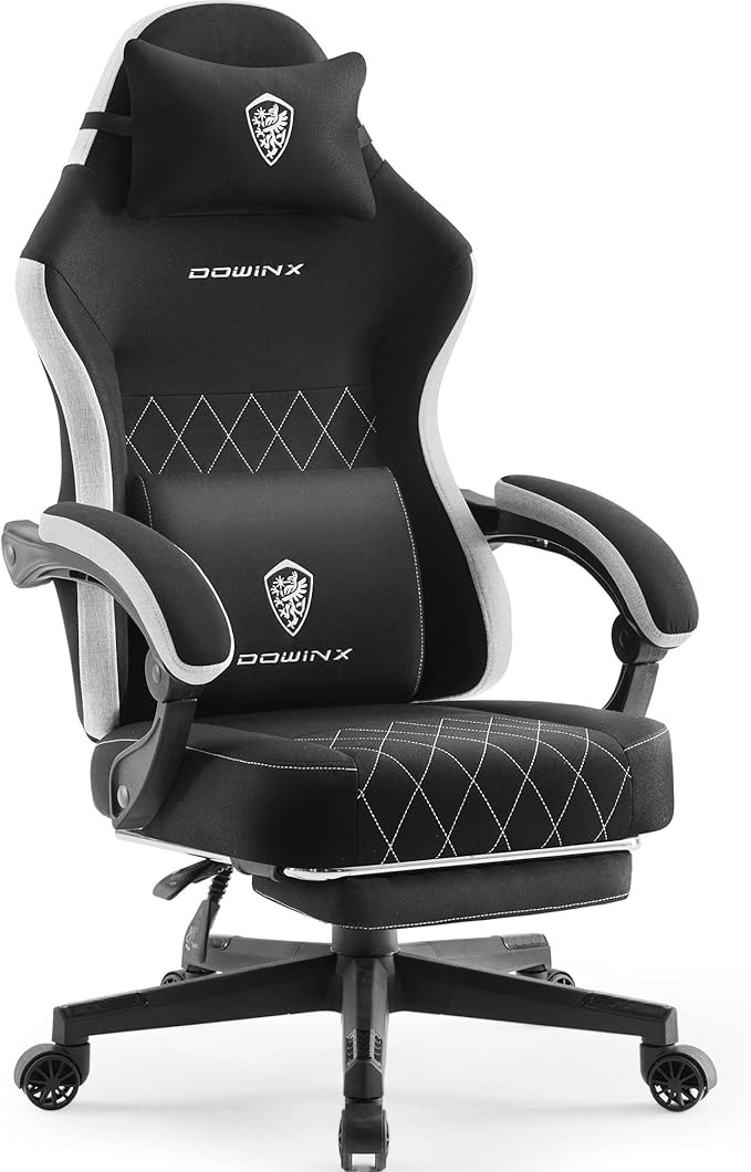 Dowinx Gaming Chair Fabric with Pocket Spring Cushion, High Back Ergonomic Computer Chair with Fo... | Amazon (US)