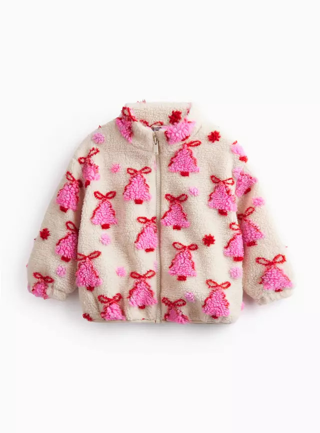 Buy Christmas Tree Borg Jacket 6-7 years | Jackets | Tu | Tu Clothing