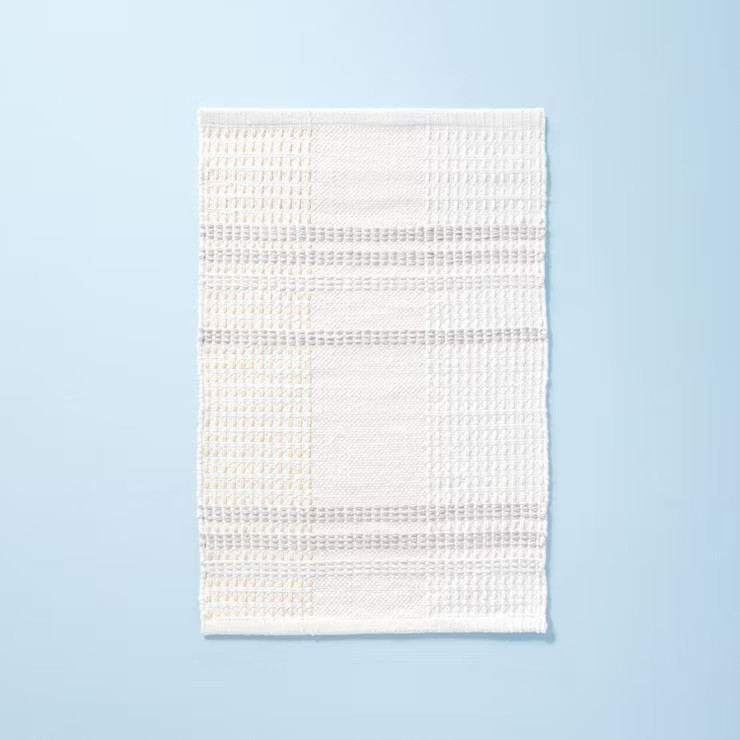 2' x 3' Indoor/Outdoor Textured Stripe Accent Rug Sour Cream - Hearth & Hand™ with Magnolia | Target