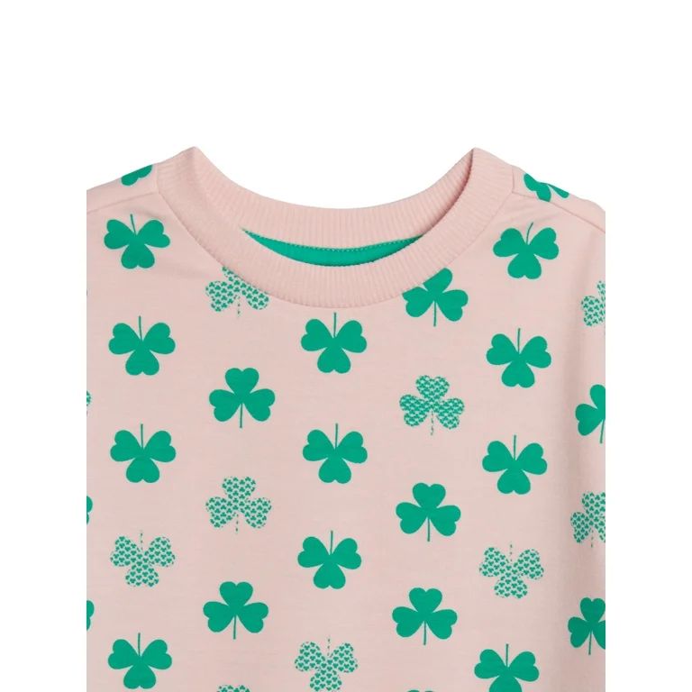 Wonder Nation Toddler Girls St Patricks Day Crewneck Sweatshirt with Long Sleeves, Sizes 2T-5T | Walmart (US)