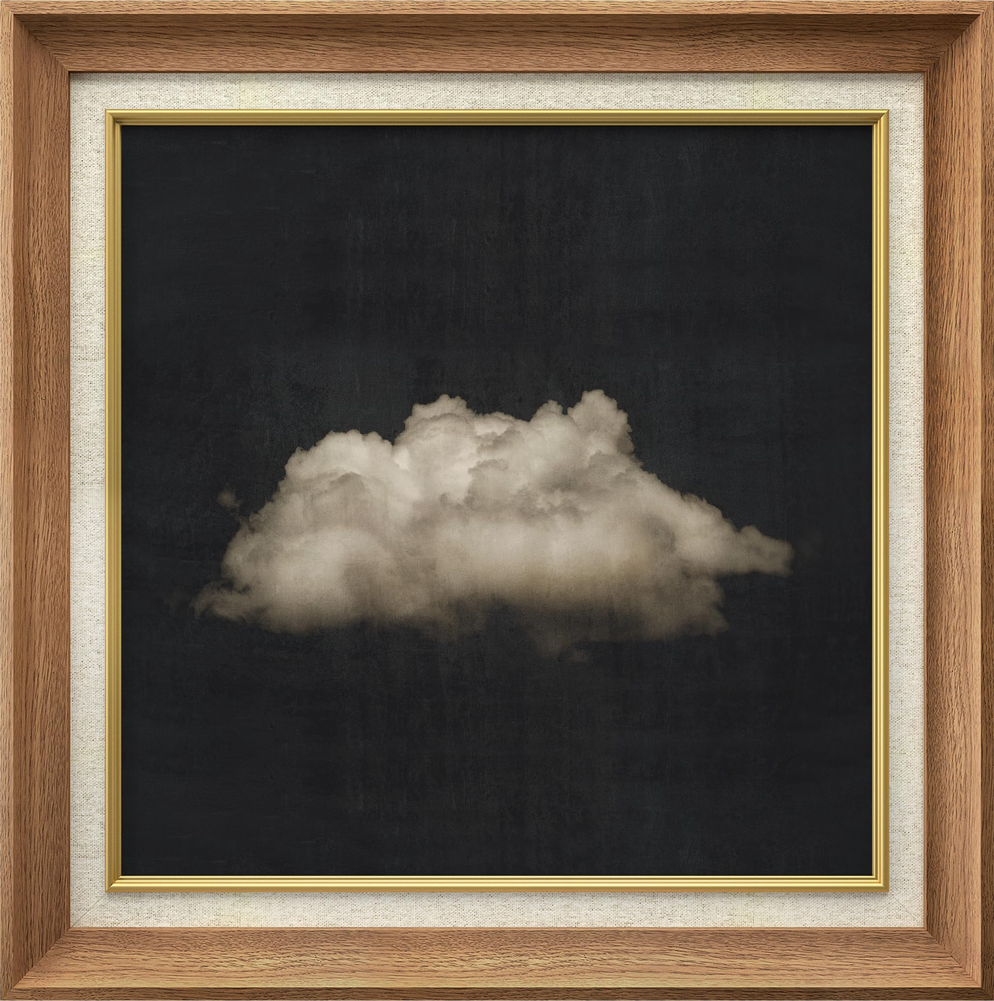 MUDECOR Premium Framed Wall Art Tranquil Cloud in Dark Sky Classic Vintage Illustrations Fine Art Decorative Retro Historic Zen for Living Room, Bedroom, Office - 26"x26" Natural | Amazon (US)