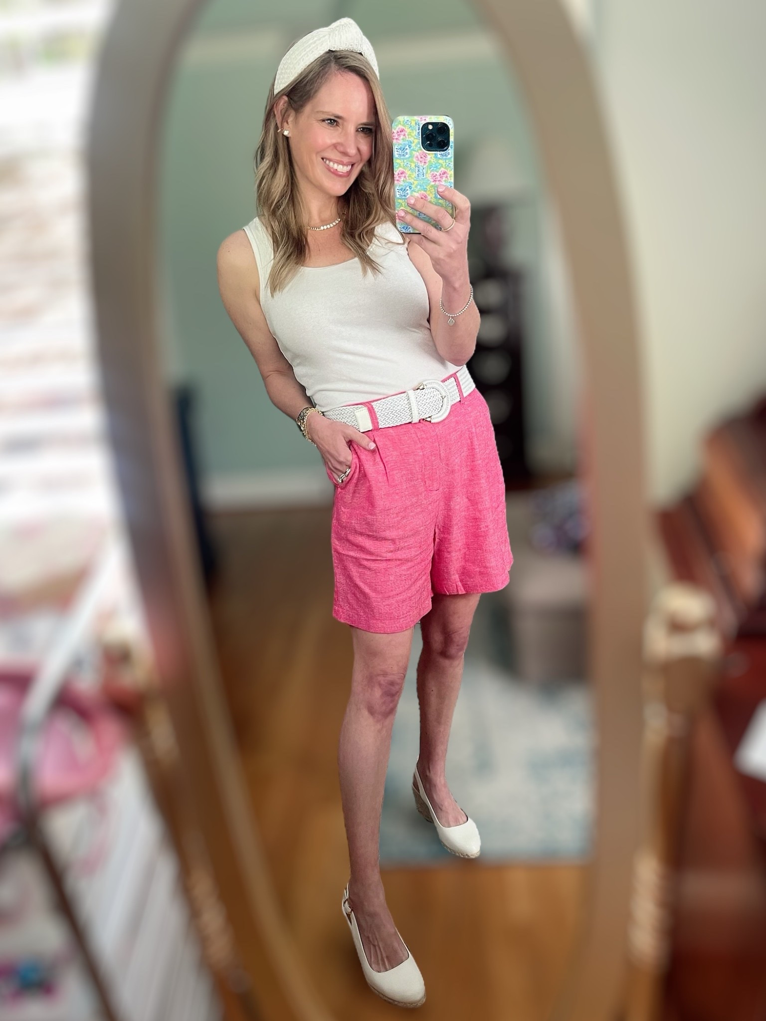 Use code ASHLEYBA for 10% off Melinda Maria jewelry! ✨

Pop of Pink Summer Shorts Outfit!
This warm-weather look is equal parts comfy and cute! I’m wearing the Time and Tru Women’s Linen-Blend Shorts in the color Moda Lipstick — a fun and flattering pink that’s perfect for summer! Paired with a simple ivory tank, a woven belt, and white espadrille wedges, it’s an easy outfit you’ll want to live in all season long! ☀️

Outfit details:
• Time and Tru Linen-Blend Shorts (size XS) – Lightweight, breezy, and budget-friendly! These $15 shorts are a best-seller at Walmart and come in several colors. Love the 5” inseam, flattering pleats, and functional pockets!
• Ivory Tank Top – A versatile layering piece that pairs with everything.
• White Woven Belt – Cinches the waist and adds polished structure.
• White Espadrille Wedges – A classic summer staple you’ll wear on repeat!
• Melinda Maria Jewelry – Dainty gold accessories add a perfect finishing touch! Don’t forget to use code ASHLEYBA for 10% off!

Style it for:
• Brunch dates with the girls ☕
• Weekend errands on a sunny day ☀️
• Vacation exploring or coastal walks ⛱️
• Backyard BBQs or picnics with the fam

Shop the full look on my LTK!
#WalmartFashion #TimeAndTru #SummerShorts #PinkOutfit #AffordableStyle #LTKunder25 #LTKunder50 #EspadrilleStyle #MelindaMariaJewelry #ASHLEYBA #LTKSpringStyle #CasualChic #BreezyStyle


#LTKFindsUnder50 #LTKOver40 #LTKFindsUnder100