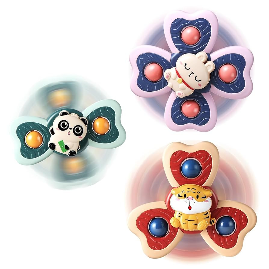 ALASOU 3PCS Suction Cup Spinner Toys for 1 Year Old Boy Girl|Spinning Top Baby Toys 12 18 Months|... | Amazon (US)